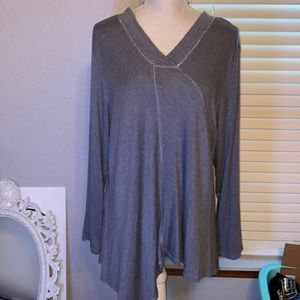 Asymmetrical long sleeve top